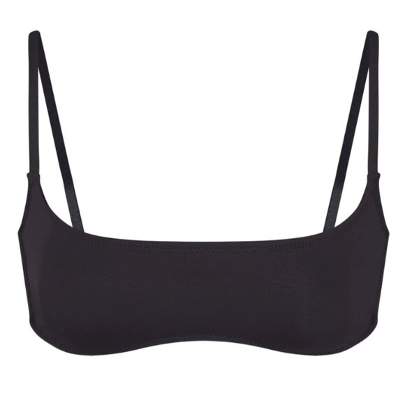 NWT Skims Recycled Swim Micro Scoop Bikini Top Bathing Suit Onyx Size Medium $38 - Picture 4 of 5